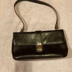 Black Leather Apt 9 Bag with Tan Accents